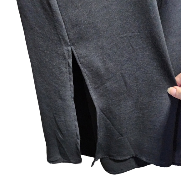 Anthropologie dRA Los Angeles Black Ruffled Off/On Shoulder Midi Dress Size L - Picture 8 of 9